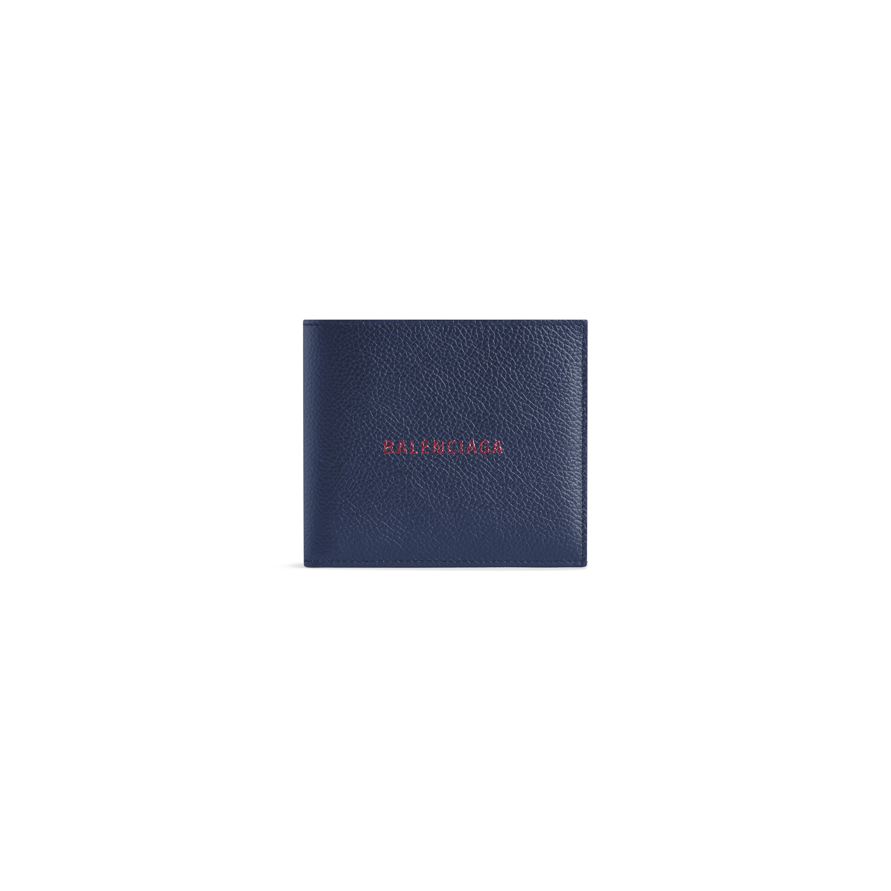 Men's Cash Square Folded Coin Wallet in Navy/burgundy
