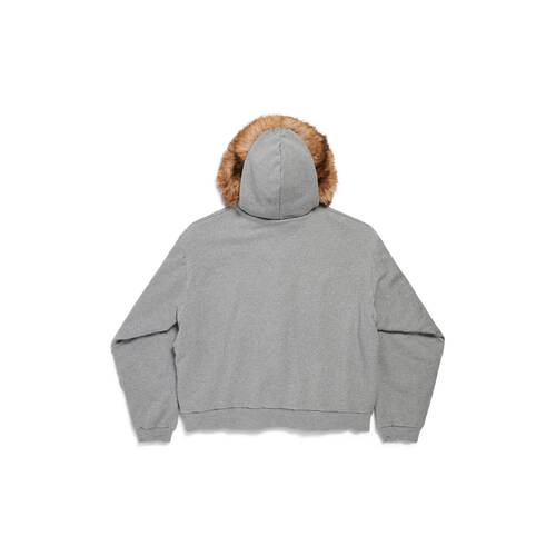 luxury script oversized zip-up hoodie