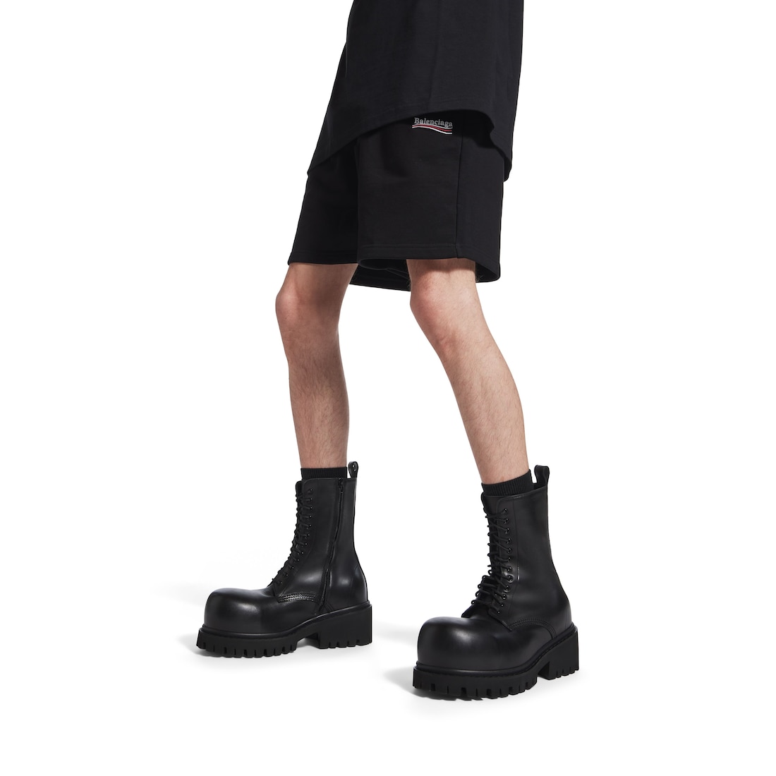 Balenciaga black buckle boots deals