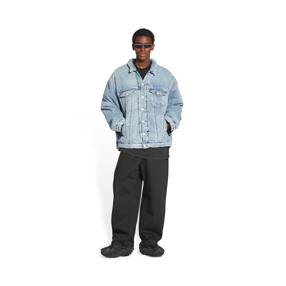 Men's Padded Jacket in Indigo | Balenciaga US