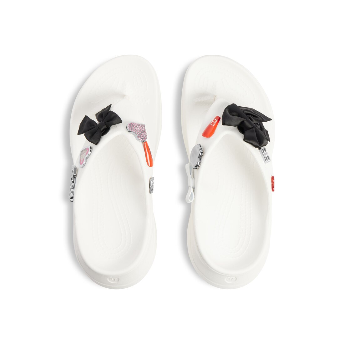 Women's Crocs™ Thong Jibbitz™ in White | Balenciaga US