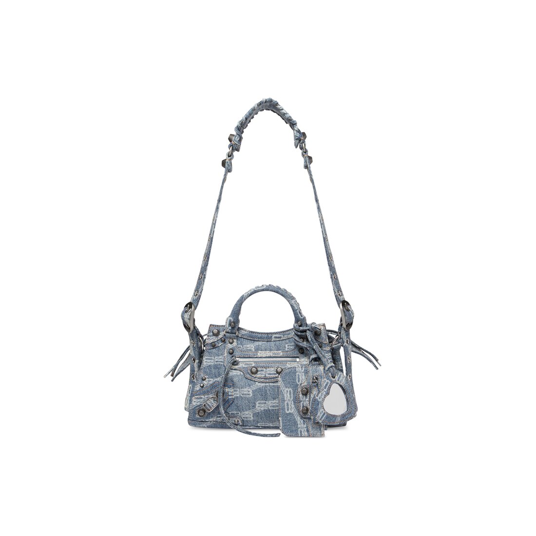 Women's Neo Cagole Xs Handbag Bb Monogram Bleached Denim in Blue