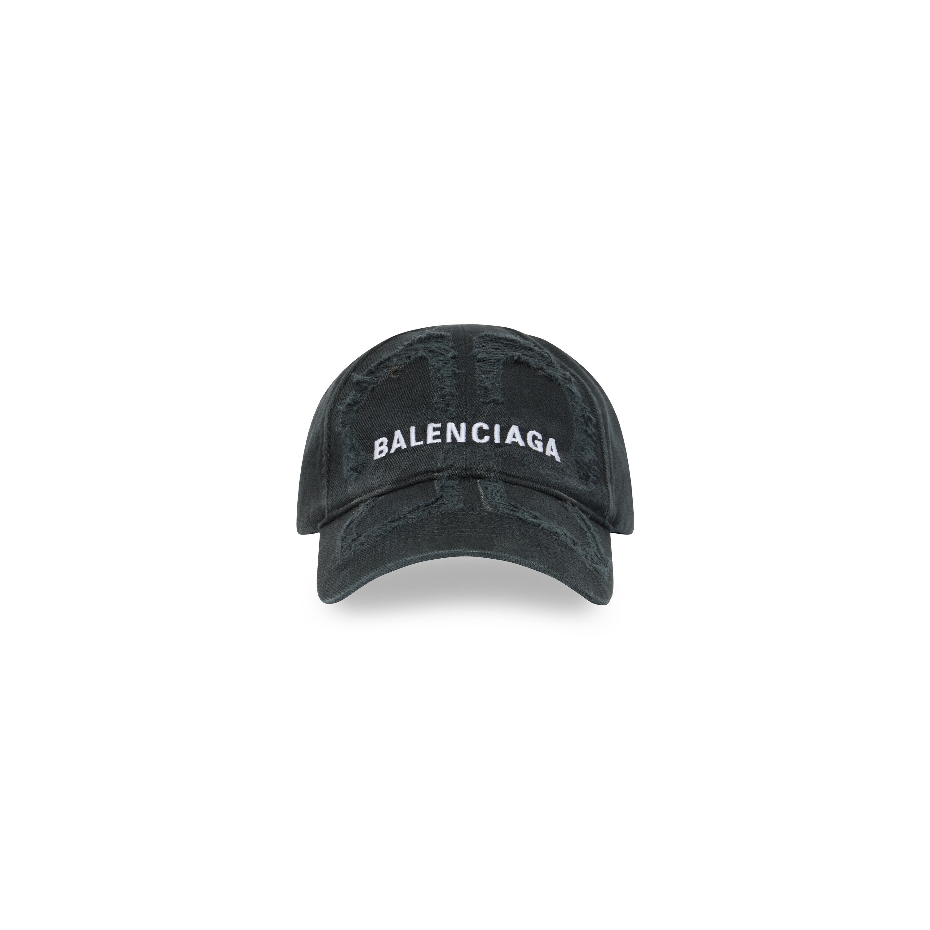 Seks besøgende Duplikering Bb Laser Destroyed Cap in Black | Balenciaga US