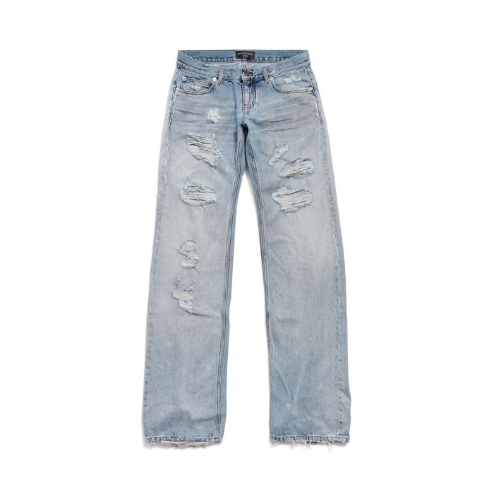 fitted low-waist pants