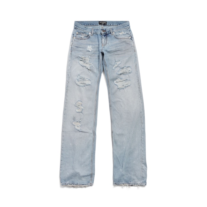 fitted low-waist pants
