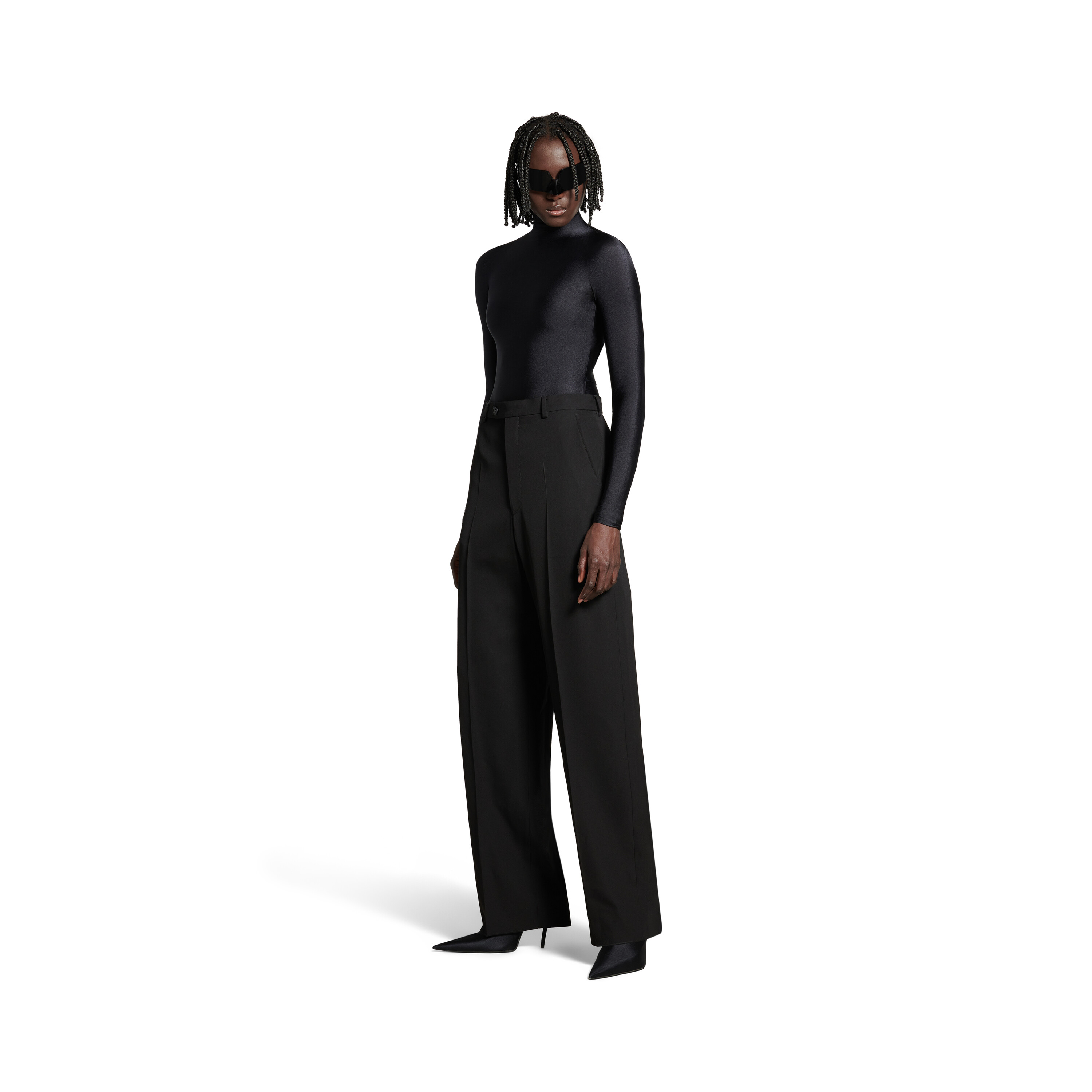 Balenciaga Ladies Black Wool Gabardine Tailored Pants, Brand Size 36 (US  Size 4) 595066 TYI20 1000 - Apparel - Jomashop