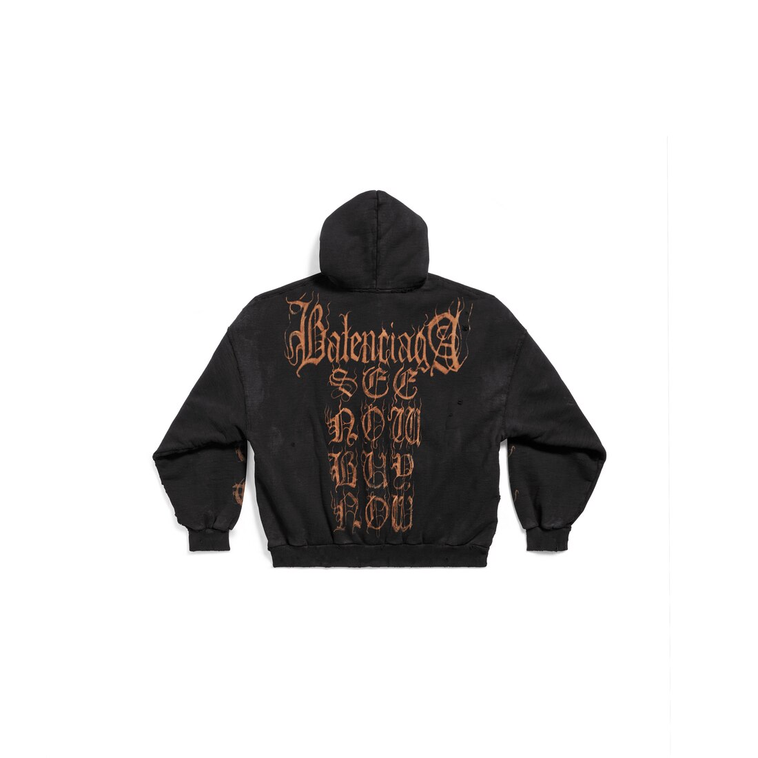 Heavy Metal Outerwear Zip-up Hoodie Oversized in Black Faded