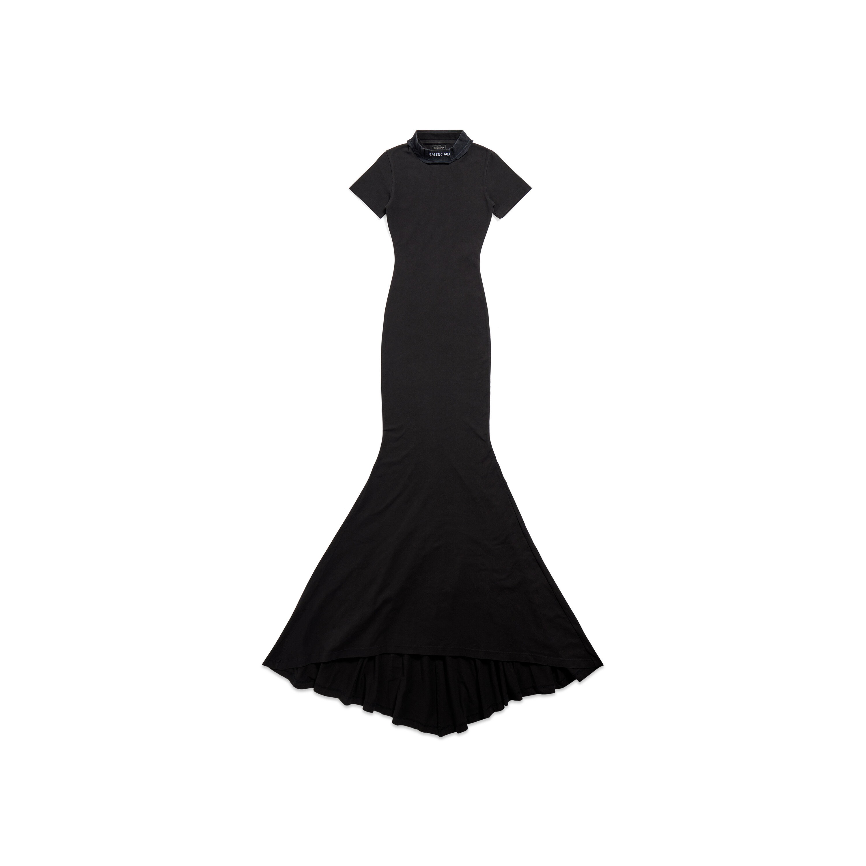 Boutique BALENCIAGA Black and white graphic print silk draped dress Retail  price 1400 Size XS