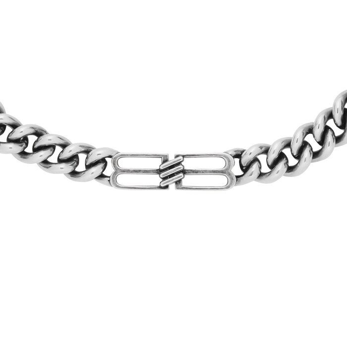 Bb Icon Gourmette Necklace in Antique Silver | Balenciaga US