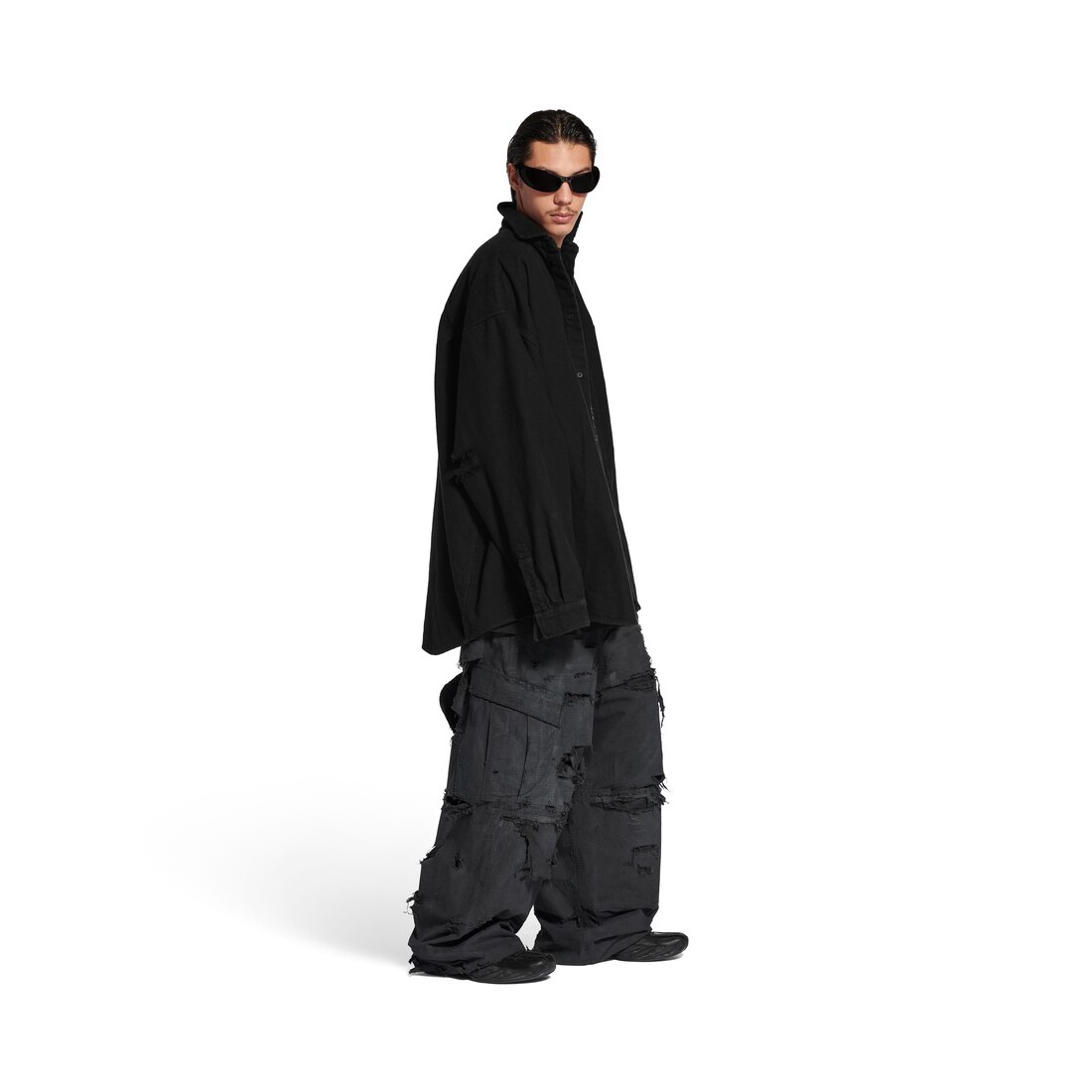 Men's Layered Shirt in Black