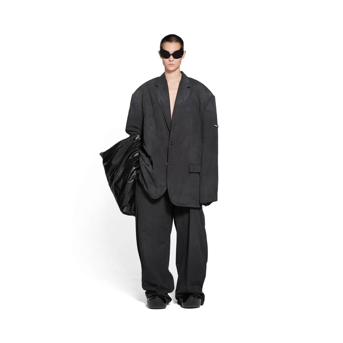 Men's Minimal Cargo Tailored Jacket in Black