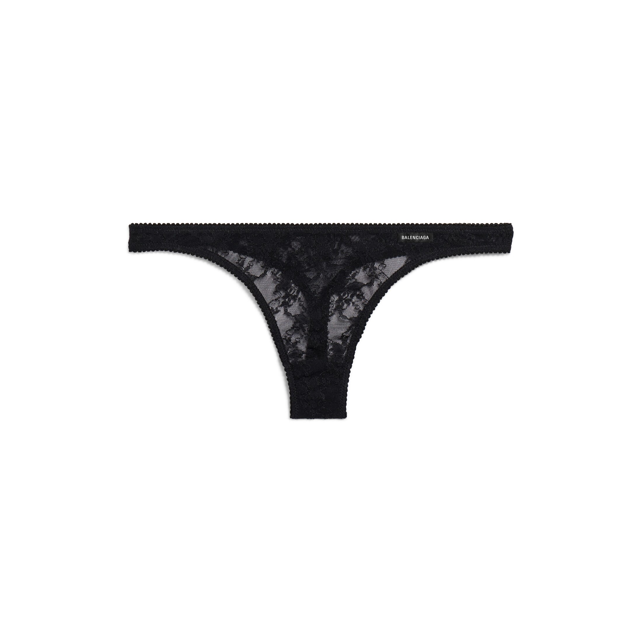 Balenciaga Lace Thong - Black - Women's - - Polyamide
