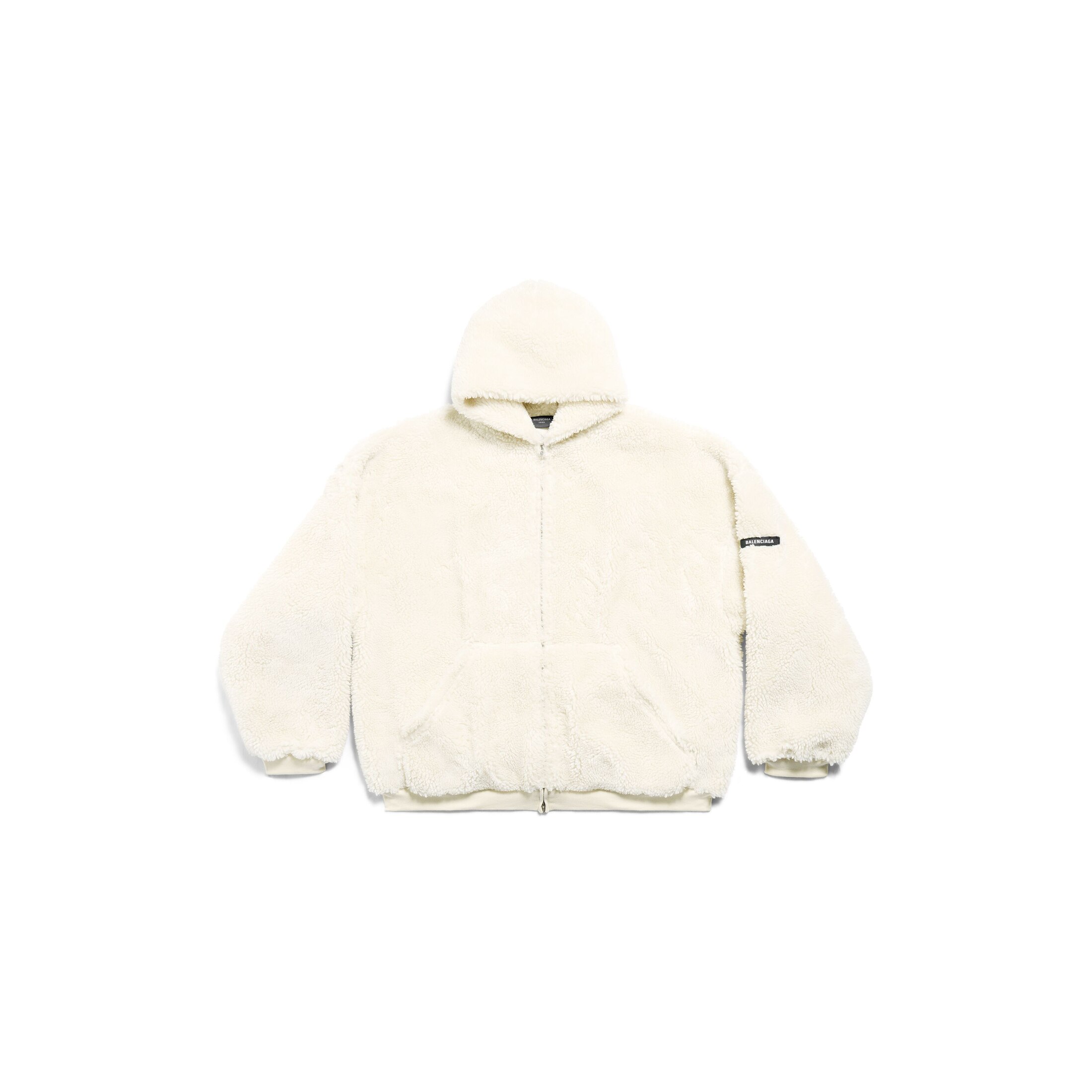 Balenciaga Outerwear Zip-Up Hoodie - White - Man - 4 - Polyester
