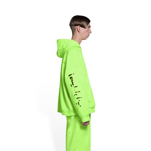 Felpa Con Cappuccio Balenciaga Music Acid Arab Merch Zip-up Hoodie  Oversized in Verde Fluo | Balenciaga IT