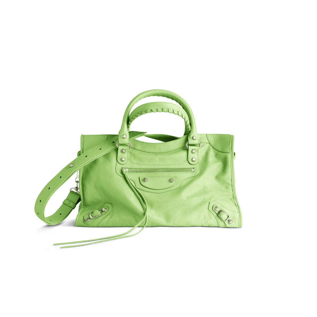 Balenciaga Le City Medium Bag Green Women s Material Lambskin