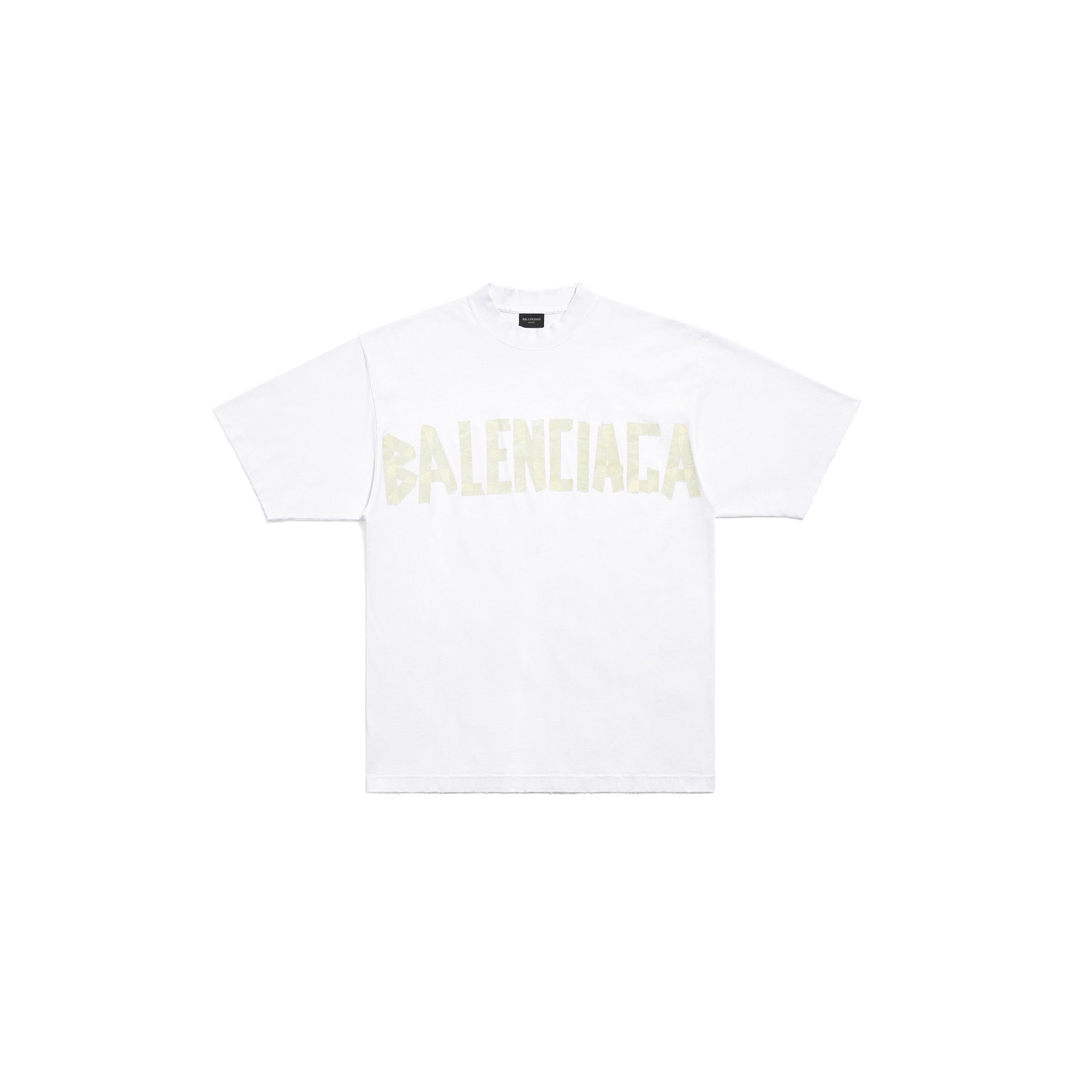 Balenciaga Camiseta Tape Type Medium Fit - Blanco - Hombre - XS - Algodón