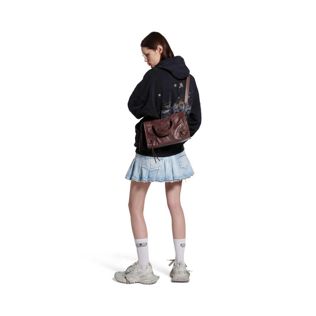 送料関税込★Balenciaga★ルシティレザーメリージェーンシューズ ホワイト の ウィメンズ Le City バッグ スモール スニーカー