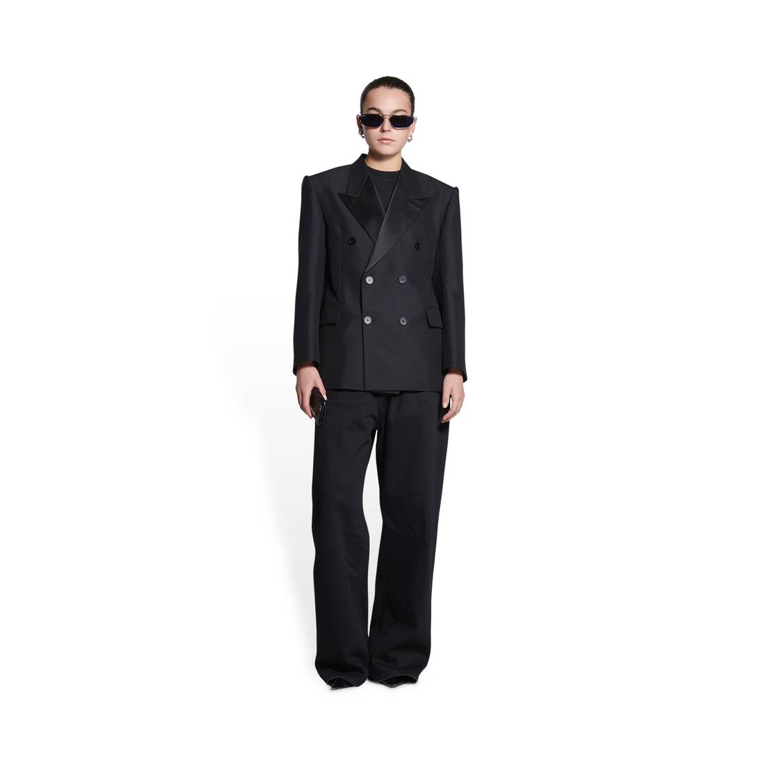Women's Shrunk Tuxedo Jacket in Black | Balenciaga CA