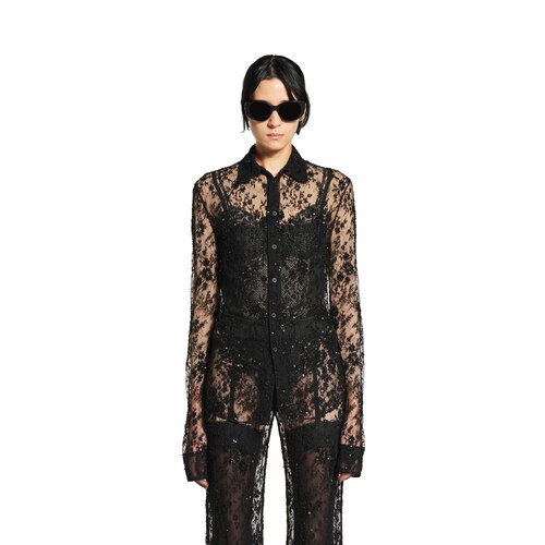 embroidered fitted shirt