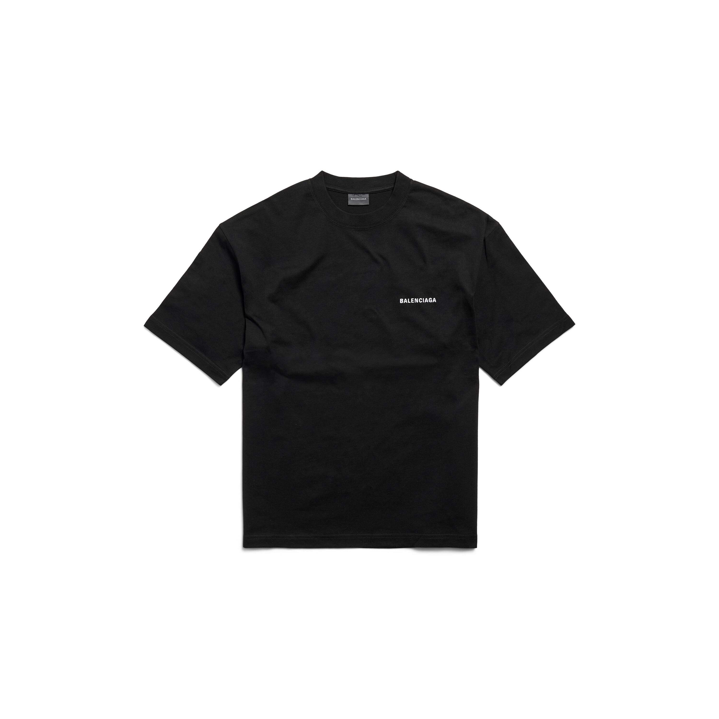 New balenciaga logo out best sale now tee