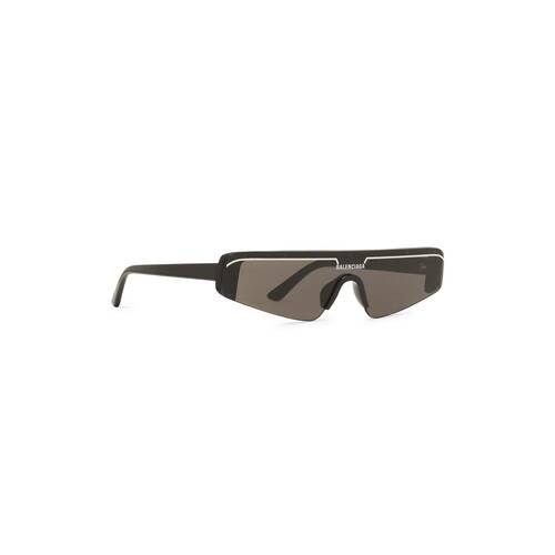 Ski Rectangle Sunglasses in Black | Balenciaga US