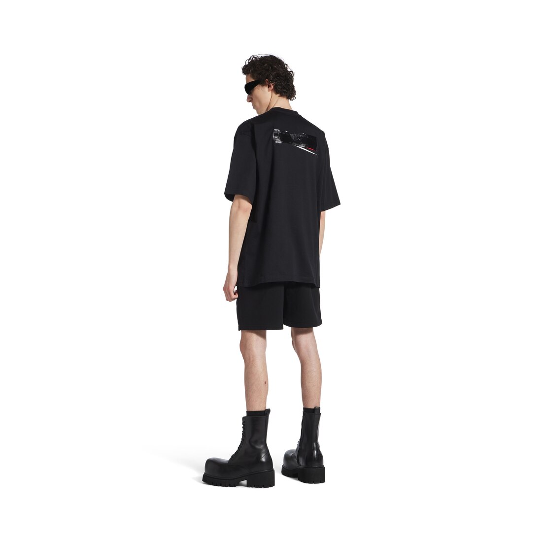 直営店【BALENCIAGA】GAFFER メンズ ラージフィット Tシャツ Men's Gaffer T-shirt Large Fit in Black | Balenciaga US