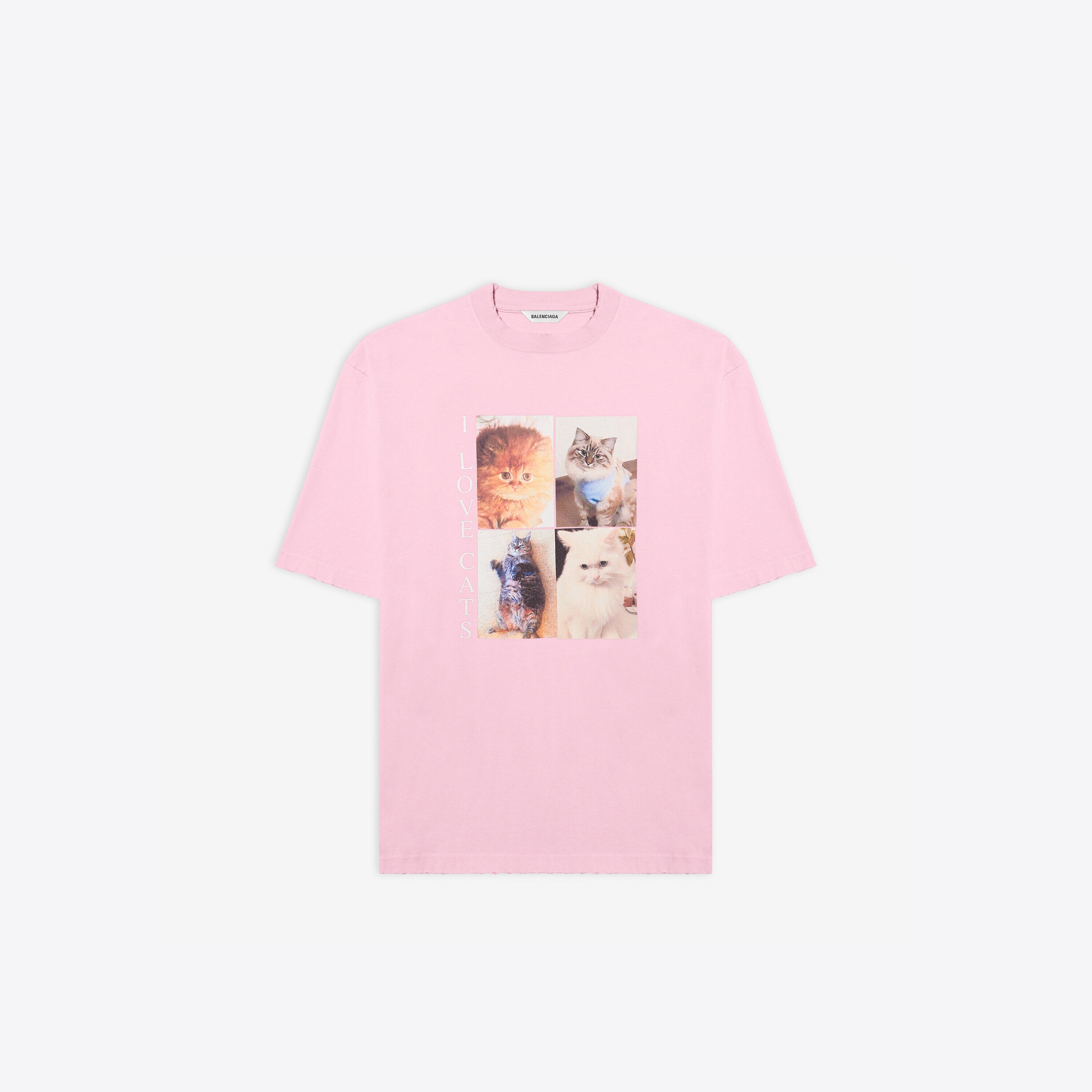 I Love Cats Xl T Shirt In Pink Balenciaga Us I Love Cats Xl T Shirt In Pink Balenciaga Us