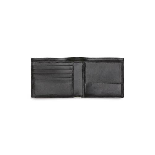 Men's Cash Square Folded Coin Wallet in Black | Balenciaga US