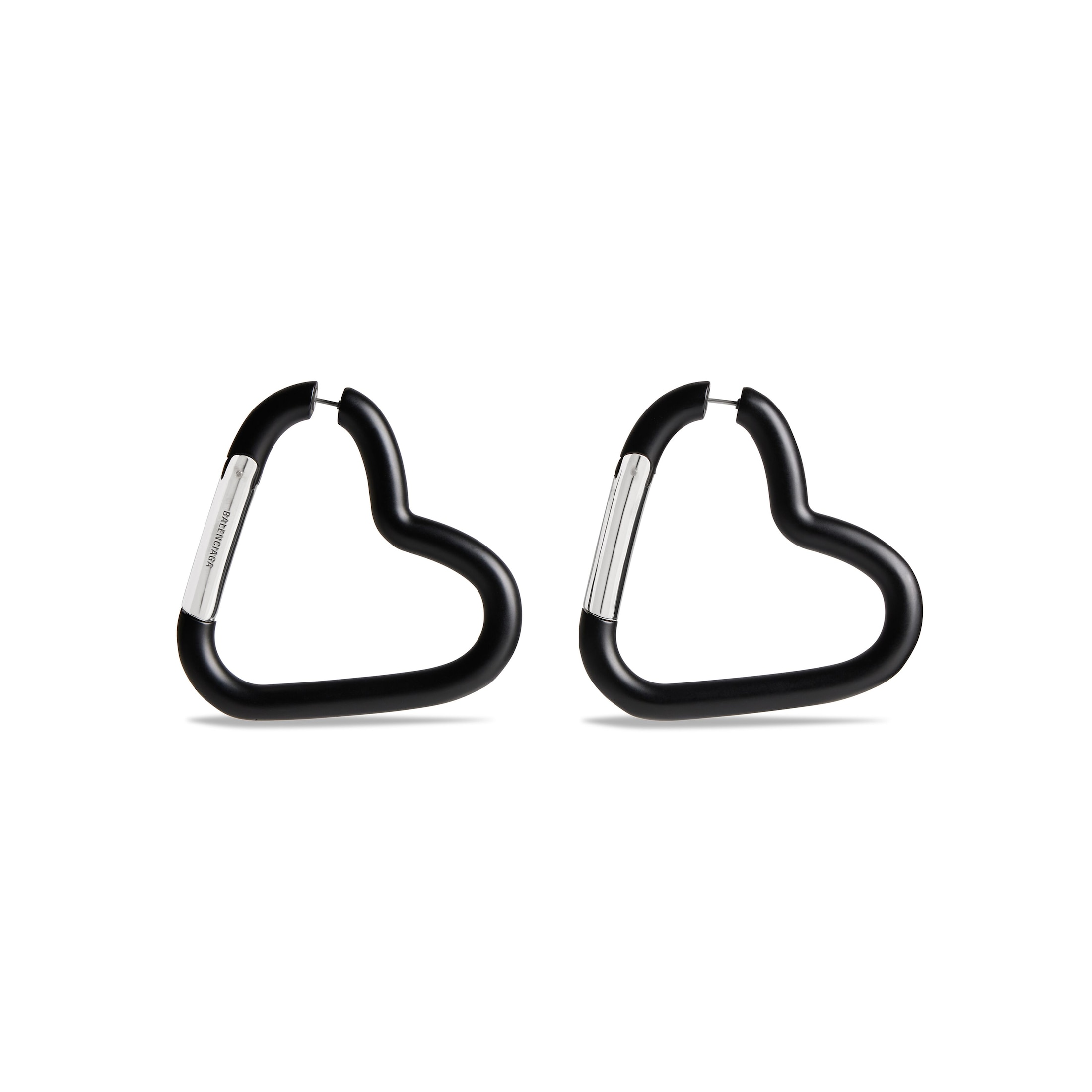 Balenciaga Love Clip Earrings - Black - Woman - Aluminum, Brass