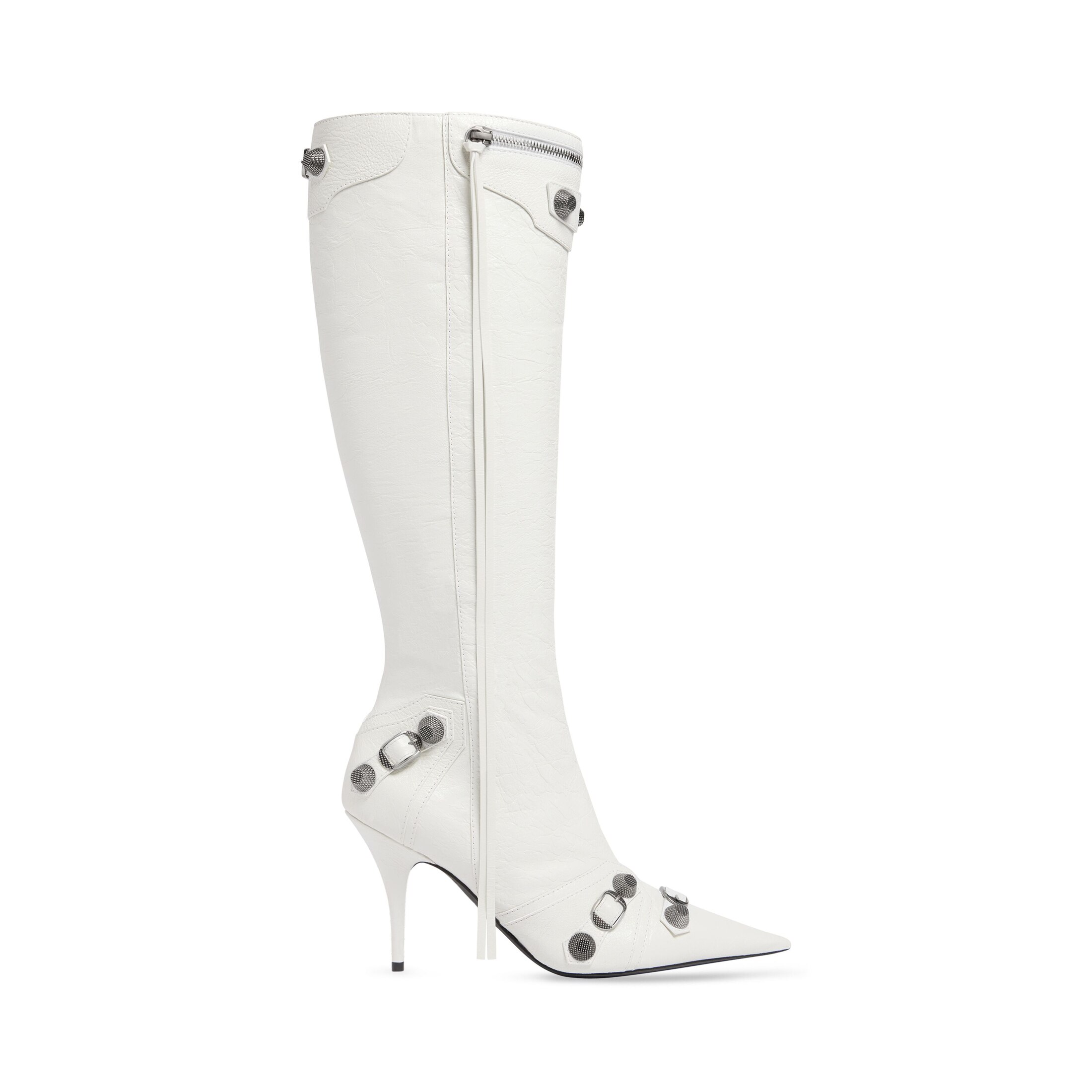 Balenciaga Botte Cagole 90 mm - Blanc - Femme - 36.5 - Cuir D’Agneau