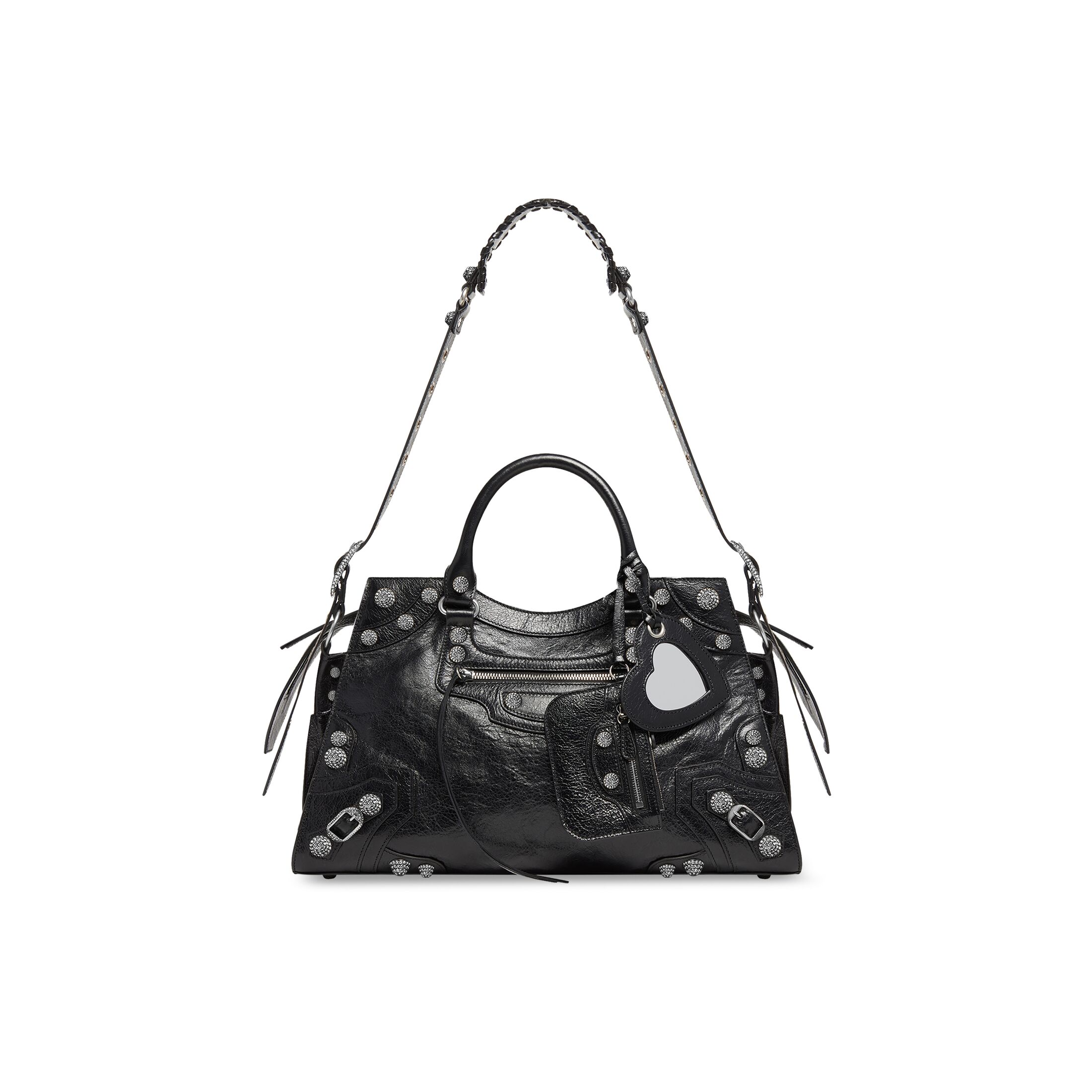 Women's Neo Cagole City Handbag With Rhinestones in Black | Balenciaga US
