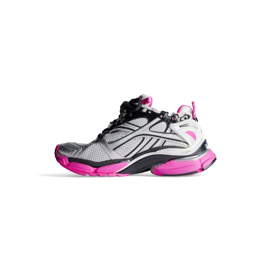 Women s Runner Trainers in Silver black neon pink Balenciaga GB