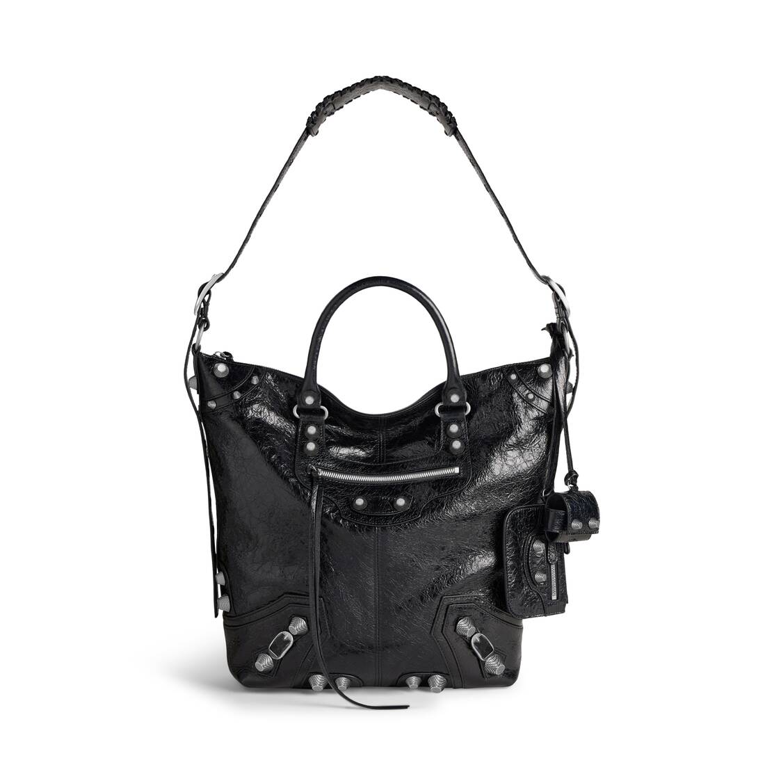 Le Cagole Medium Leather Shoulder Bag in Black - Balenciaga