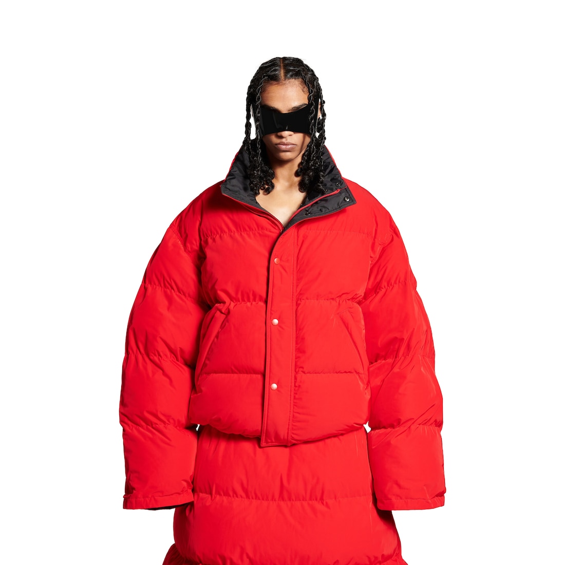 Balenciaga Women s Reversible Puffer Red Casual Jackets