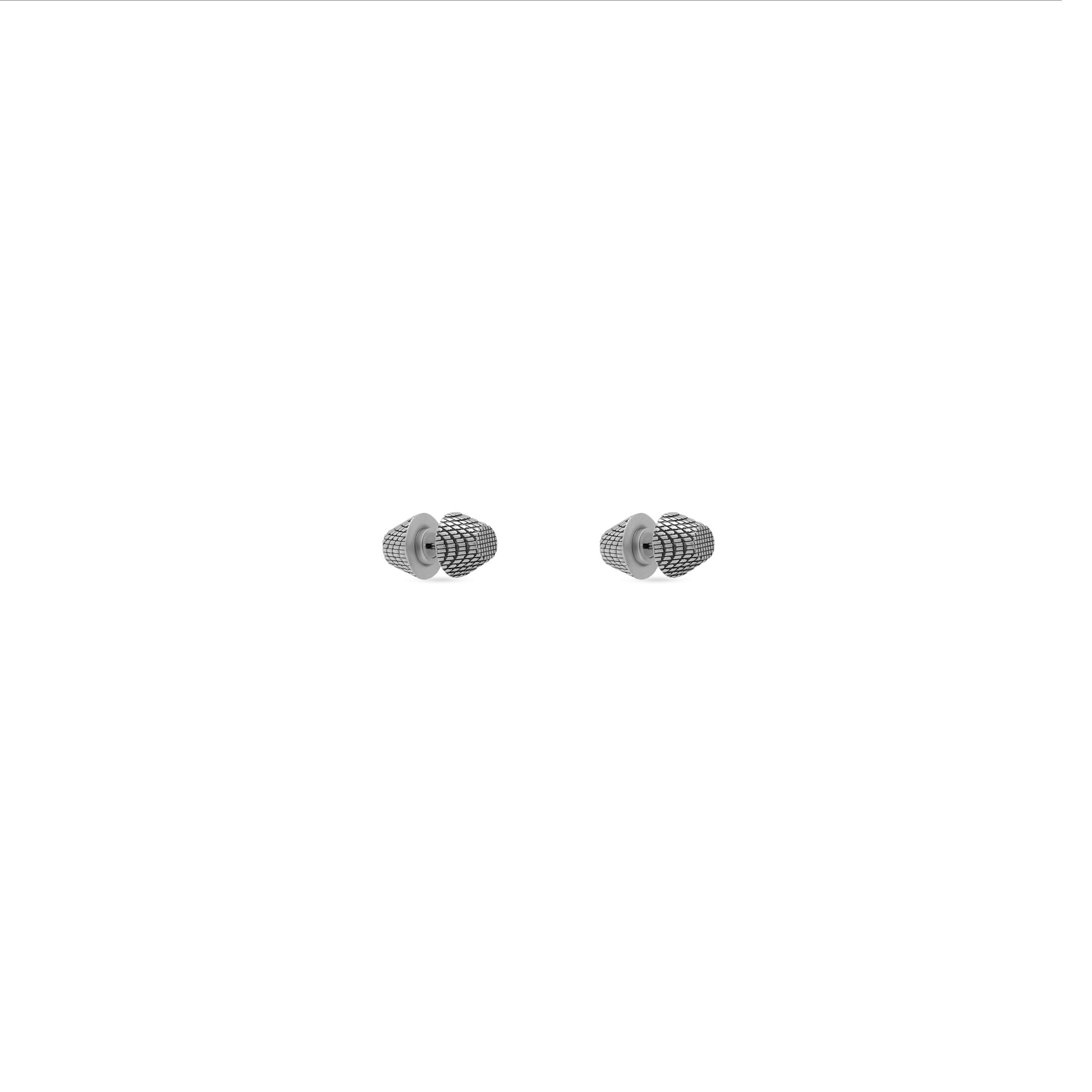 Balenciaga Cagole Stud Earrings - Silver - Man - Brass