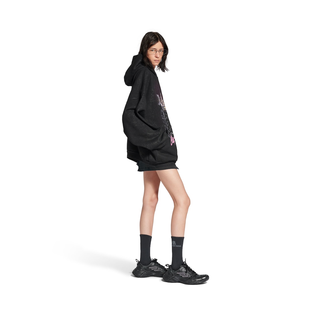 ◆25FW◆【BALENCIAGA】City Of Angels*ドライフリース*フーディ ホワイト の ウィメンズ City Of Angels Hoodie ミディアム