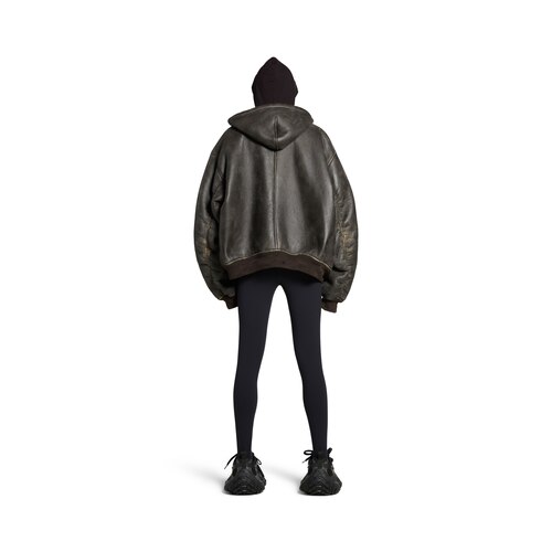 shearling zip-up hoodie large fit