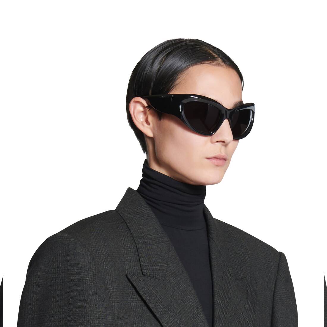 Wrap D-frame Sunglasses in Black | Balenciaga US