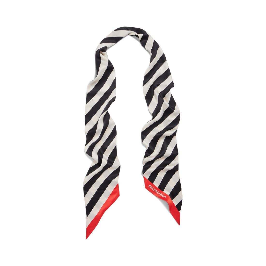 Women's Diagonal Stripes Scarf in Black/beige Balenciaga US