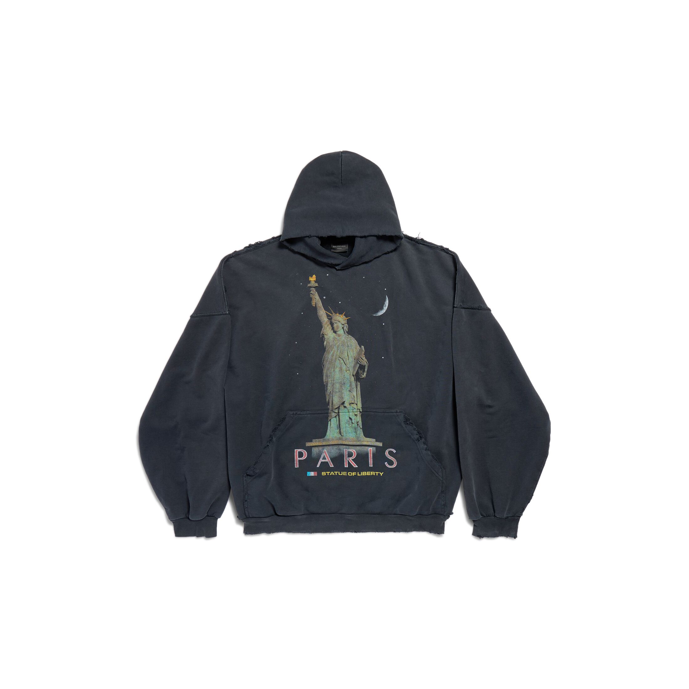 Balenciaga Paris Liberty Hoodie Oversized - Black - Unisex - - Cotton