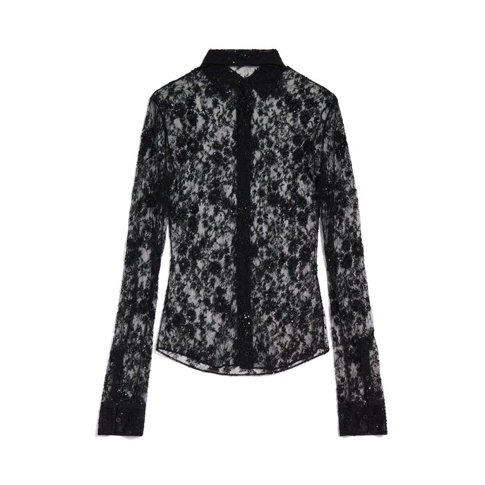 embroidered fitted shirt