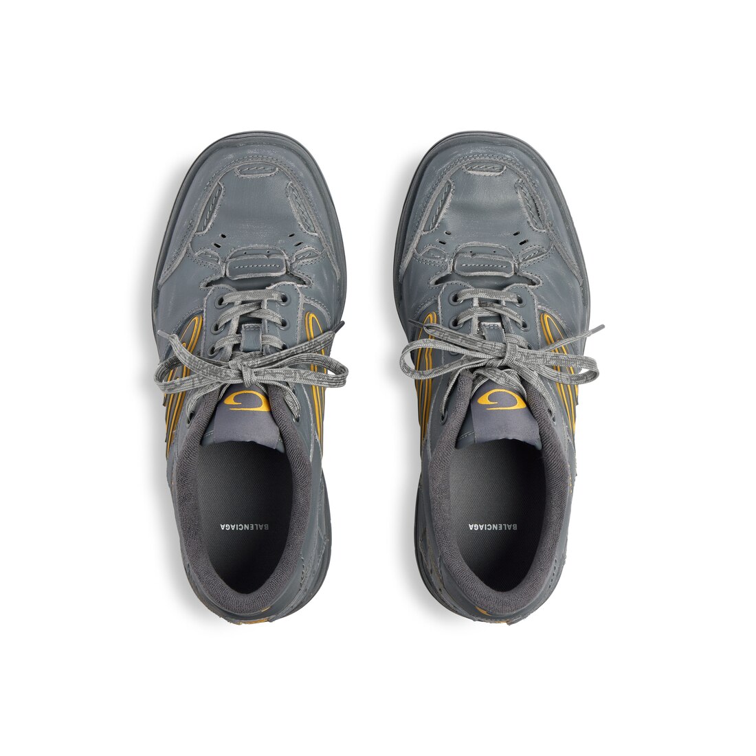 Men's Hamptons Worn-out Sneaker in Grey/yellow | Balenciaga US