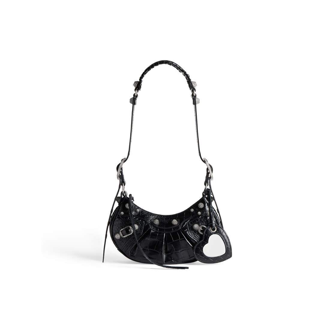 Women's Le Cagole Xs Shoulder Bag Crocodile Embossed With Rhinestones ...