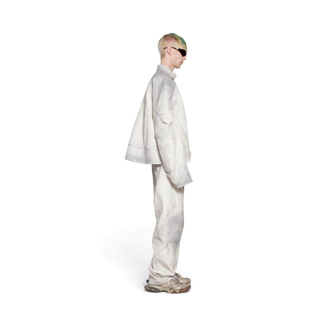 Shop BALENCIAGA Men's Oversized Biker Jacket in White (744983TOS149012) by  truecolors