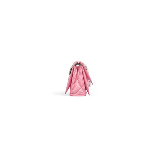 Women's Crush Small Chain Bag Quilted in Pink | Balenciaga US