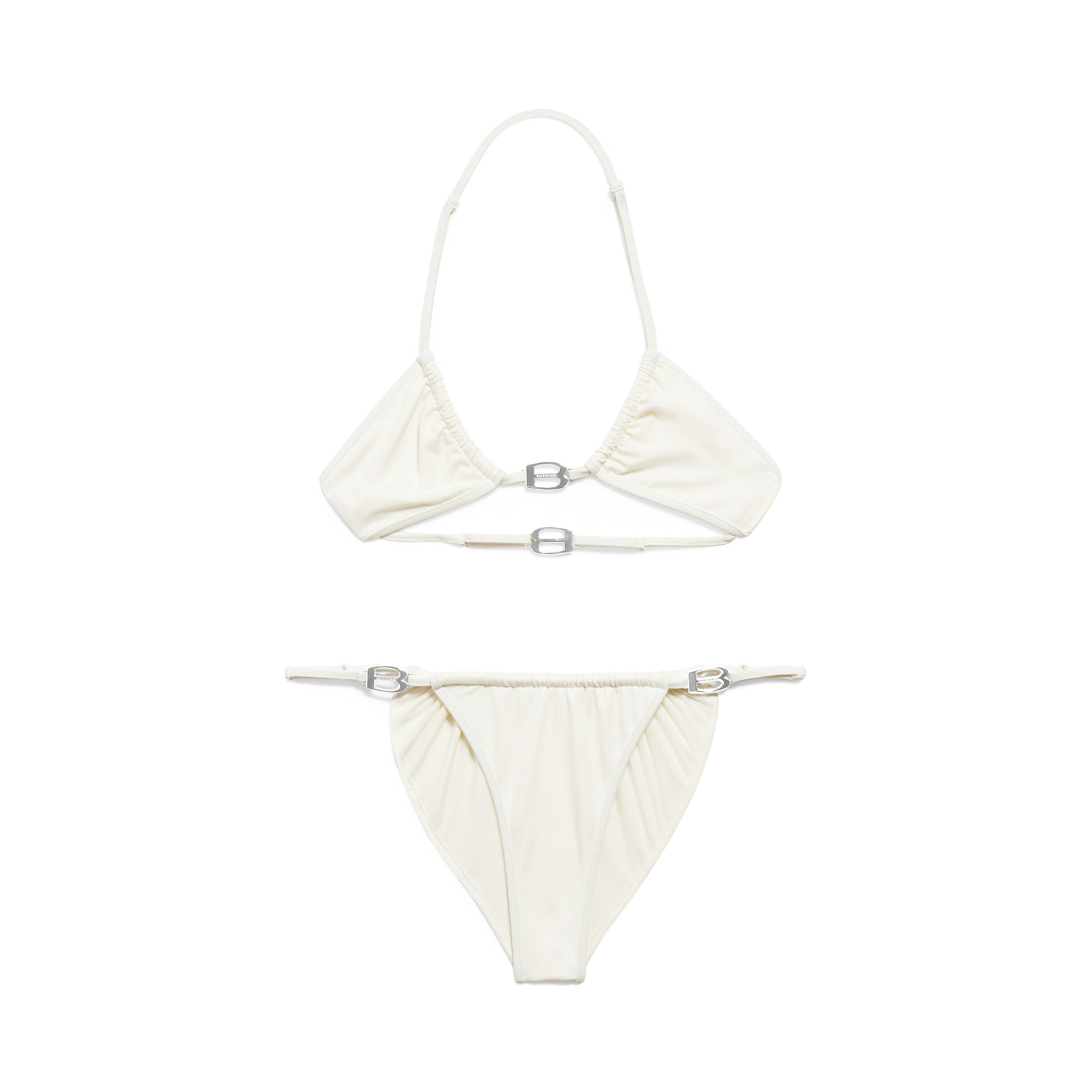 Women's Bb Buckle Bikini in White/silver | Balenciaga US