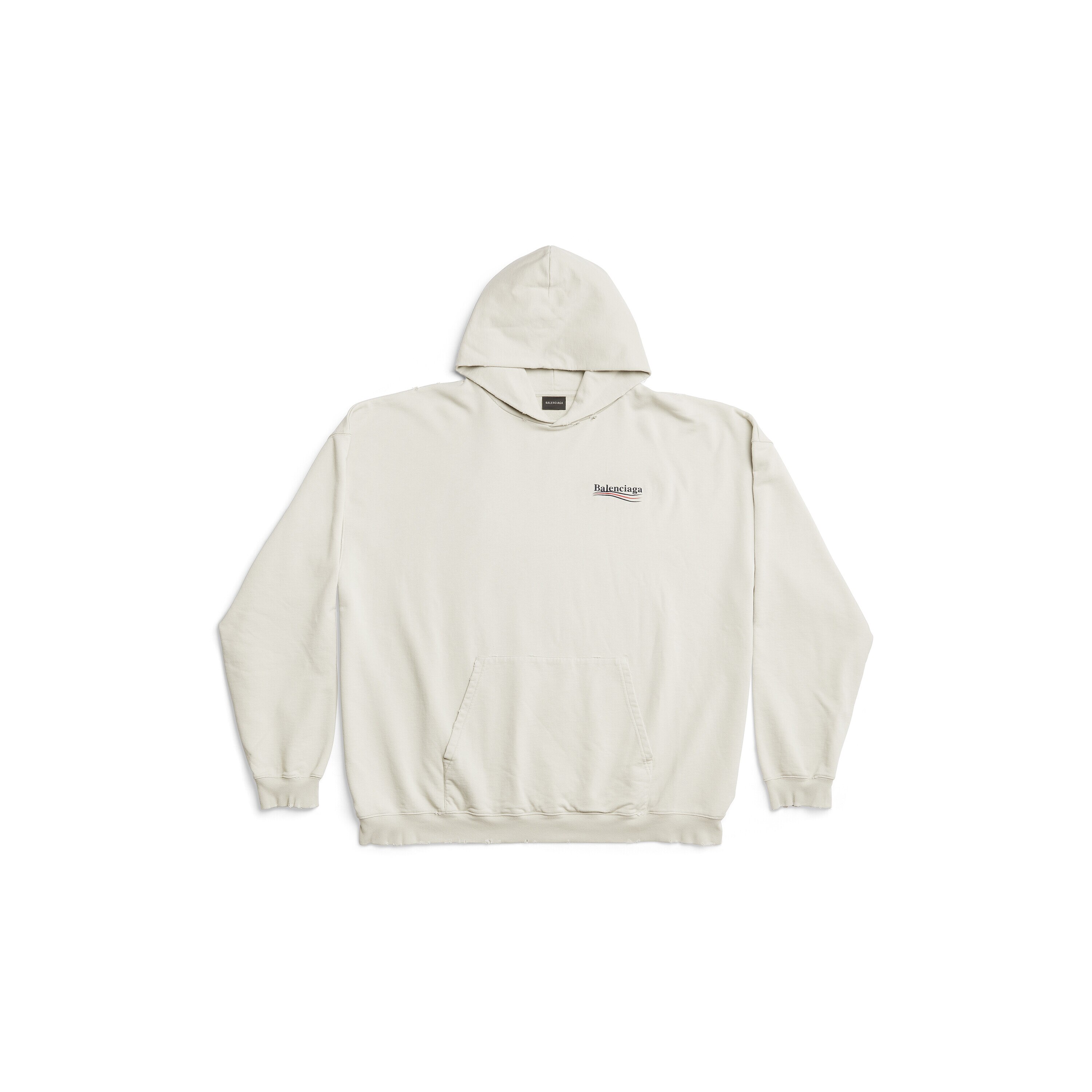 Political Campaign Hoodie Large Fit in Off White | Balenciaga US