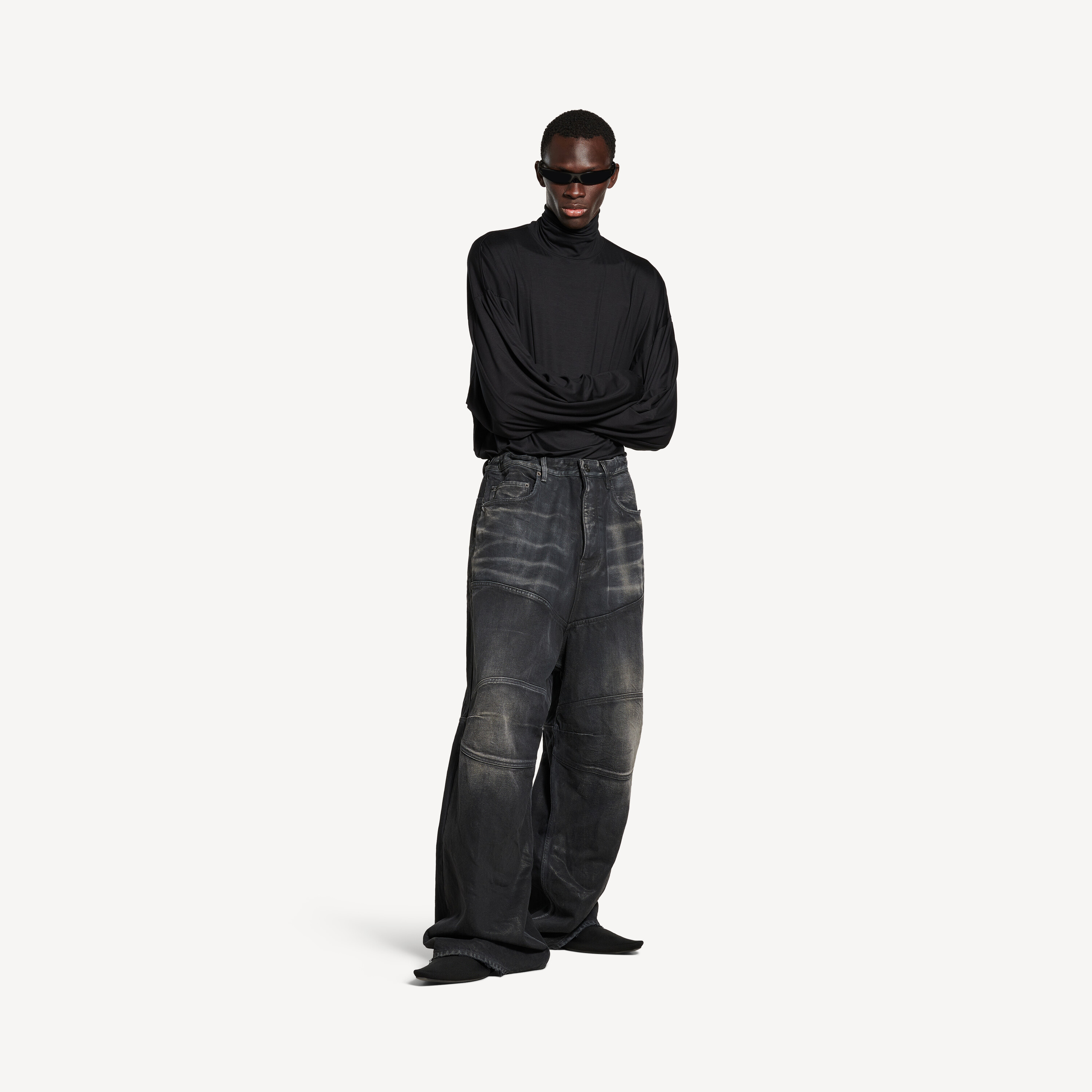 Men's Baggy Pants in Black Balenciaga US