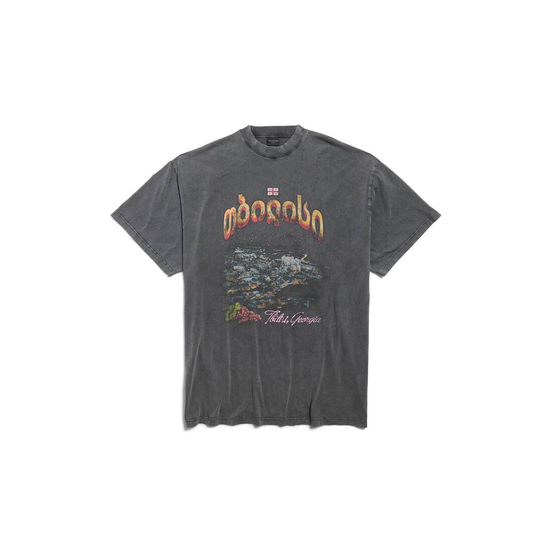 Balenciaga Camiseta Tbilisi Oversized para Hombre en Negro