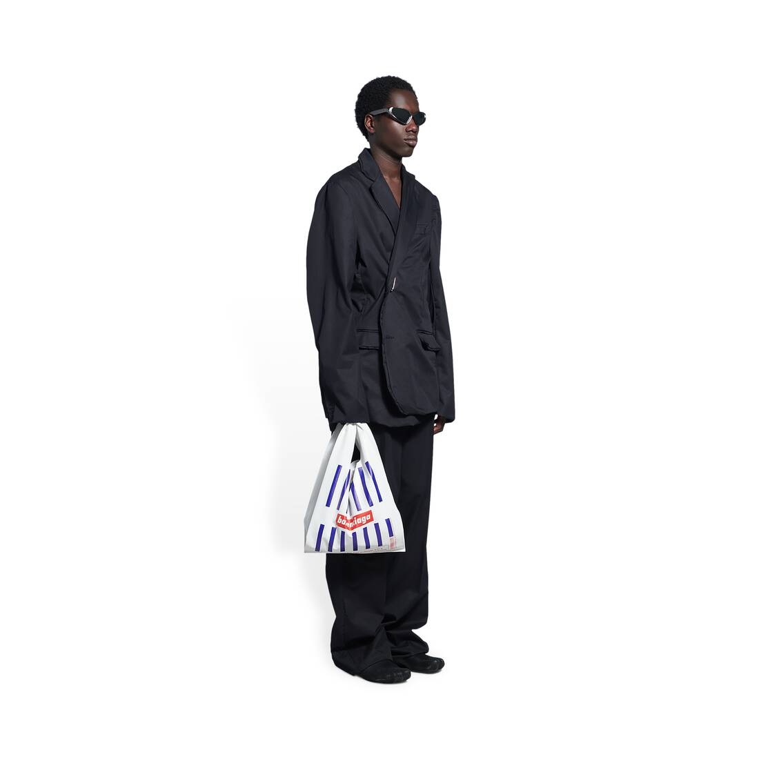 monday shopper bag aus bedrucktem paper-kalbsleder